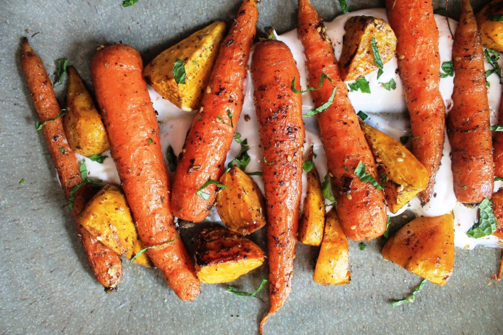 Za’atar Roasted Carrots And Golden Beets With Spicy Yogurt