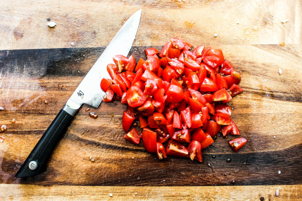 Tomato Cucumber and Chickpea Raita